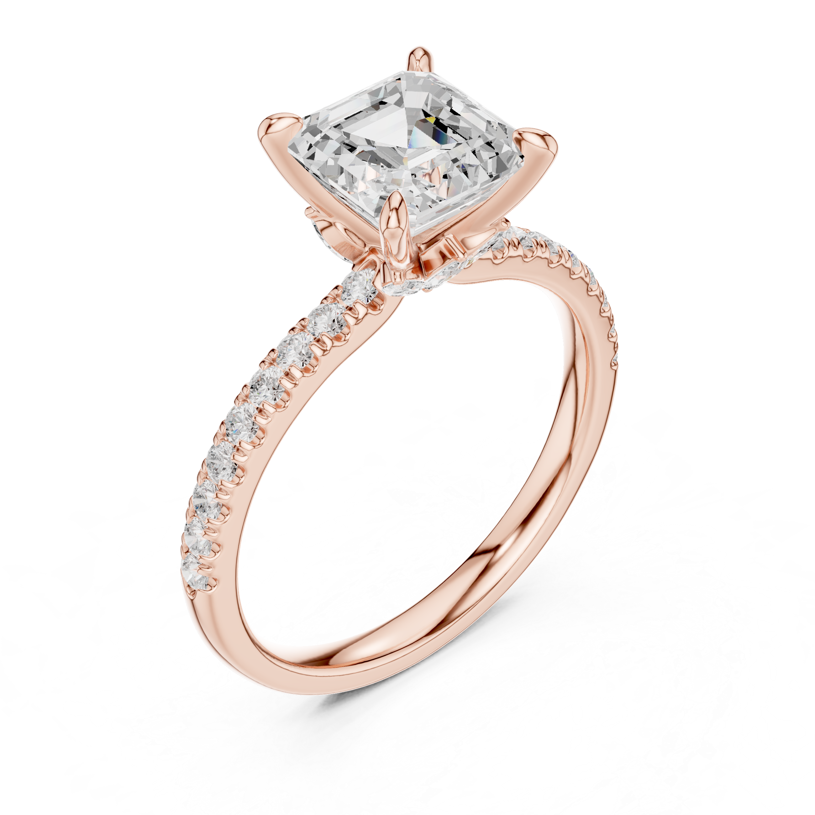 1.42 CT Emerald Cut Diamond Marquise Side Stone Engagement Ring