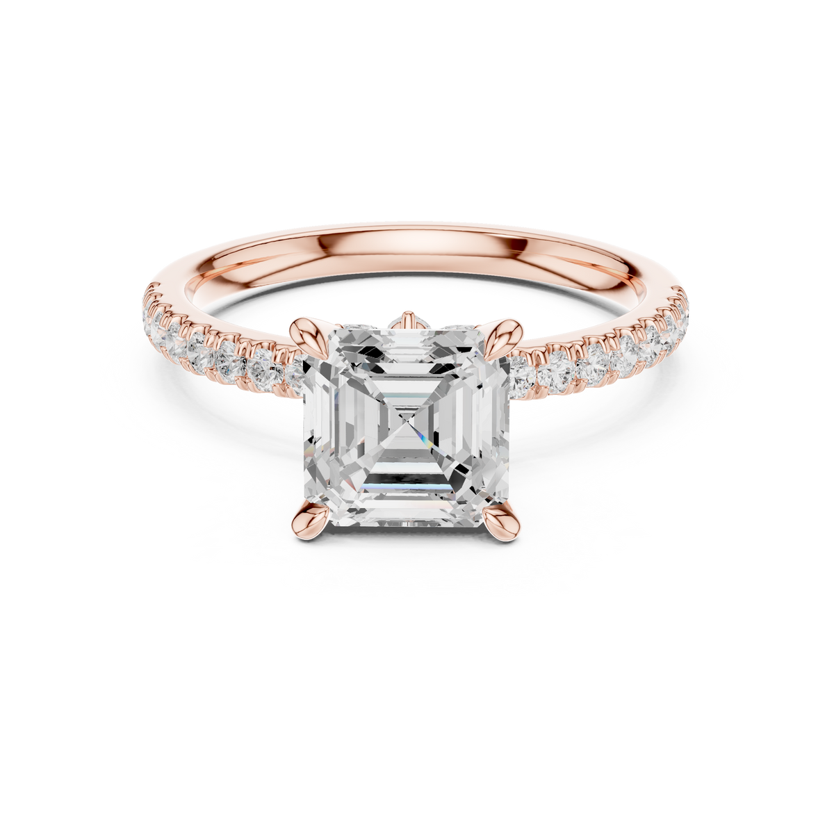 1.42 ct Emerald Cut Diamond Marquise Side Stone Engagement Ring – view 5 of 12, lab grown diamond ring | Jewelix Atelier