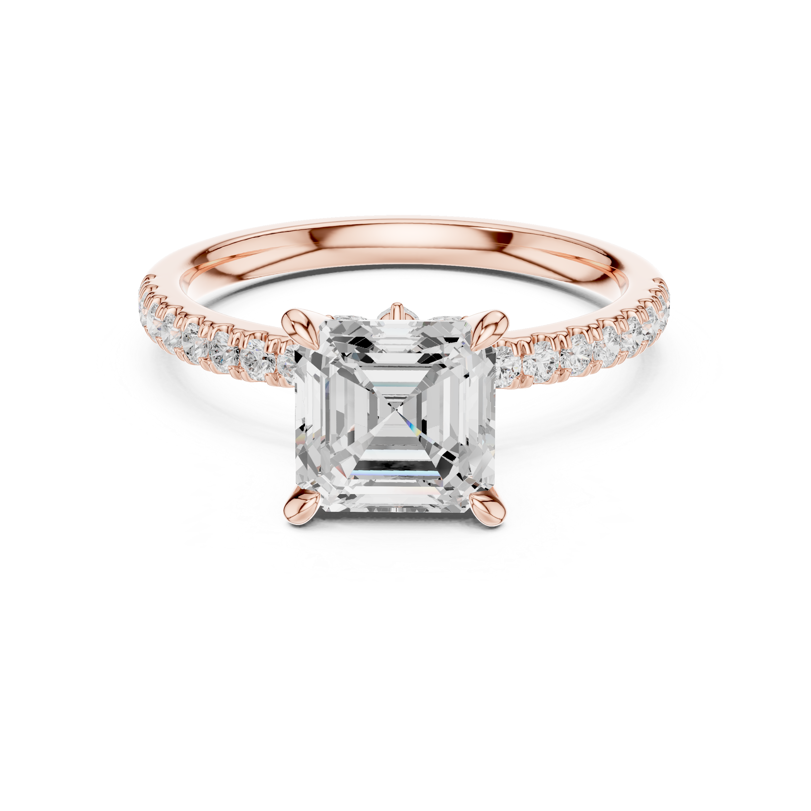 1.42 CT Emerald Cut Diamond Marquise Side Stone Engagement Ring