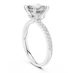 1.42 CT Emerald Cut Diamond Marquise Side Stone Engagement Ring