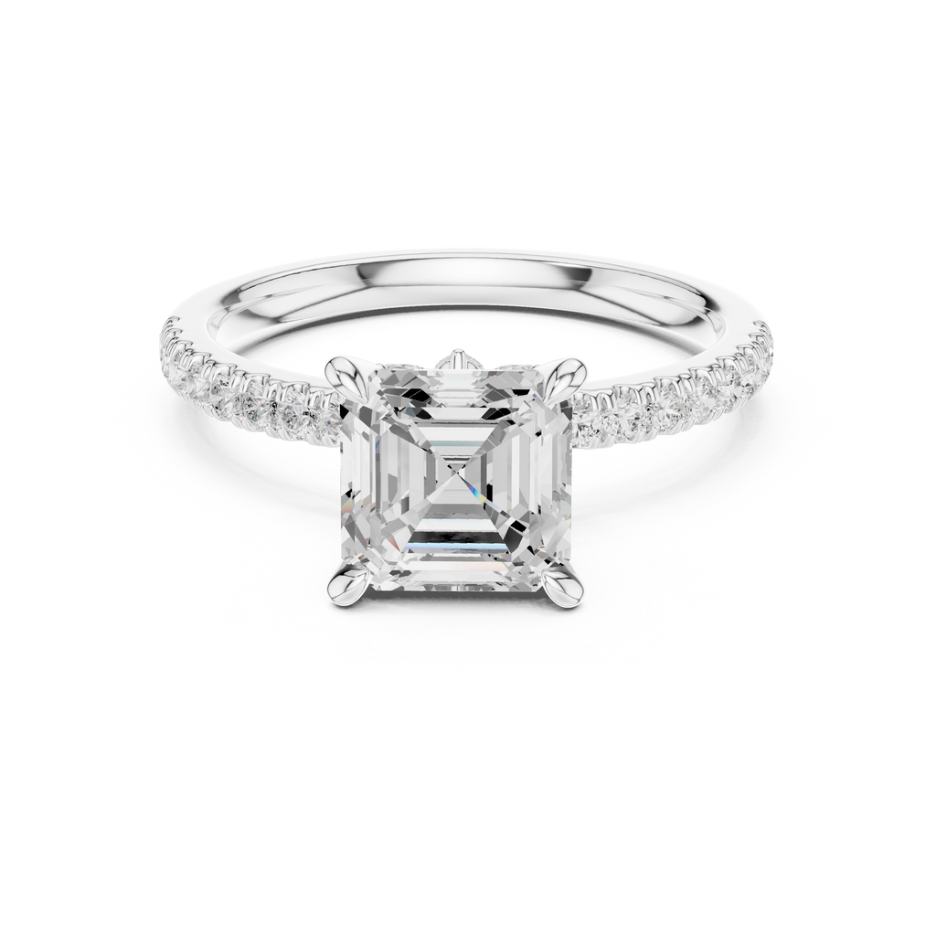 1.42 CT Emerald Cut Diamond Marquise Side Stone Engagement Ring