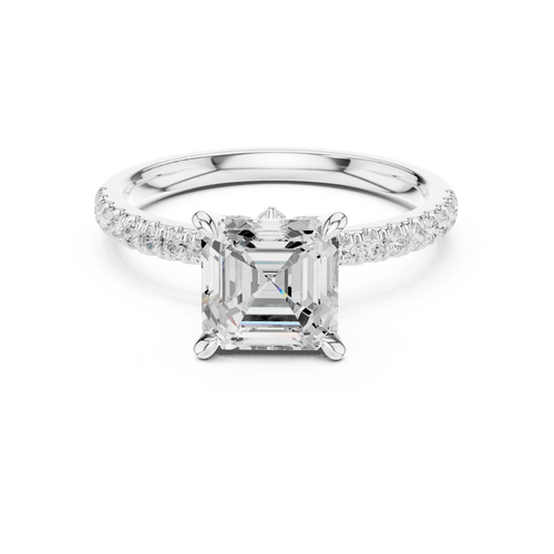 1.42 ct Emerald Cut Diamond Marquise Side Stone Engagement Ring — Jewelix Atelier