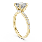 1.42 CT Emerald Cut Diamond Marquise Side Stone Engagement Ring