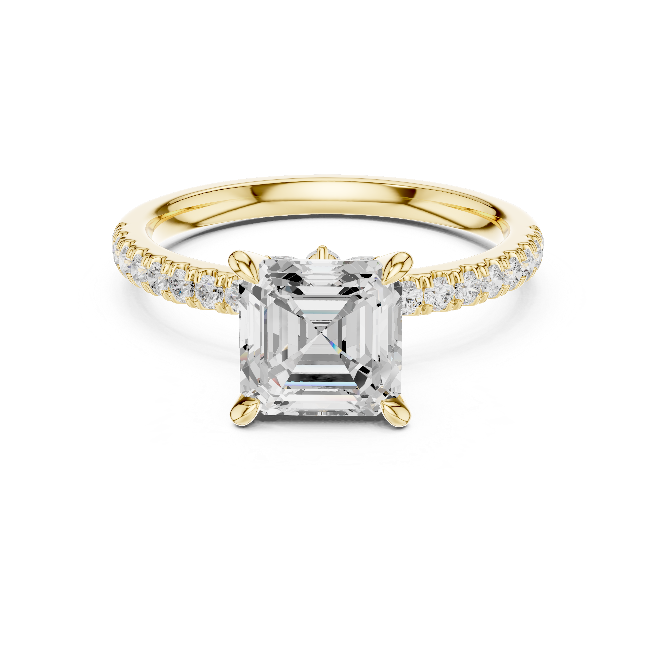1.42 CT Emerald Cut Diamond Marquise Side Stone Engagement Ring