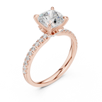 1.27 CT Cushion Cut Diamond Marquise Side Stone Engagement Ring