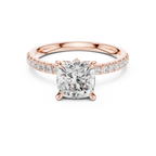 1.27 CT Cushion Cut Diamond Marquise Side Stone Engagement Ring