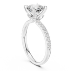 1.27 CT Cushion Cut Diamond Marquise Side Stone Engagement Ring
