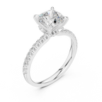 1.27 CT Cushion Cut Diamond Marquise Side Stone Engagement Ring