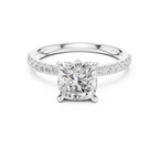 1.27 CT Cushion Cut Diamond Marquise Side Stone Engagement Ring
