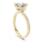 1.27 CT Cushion Cut Diamond Marquise Side Stone Engagement Ring
