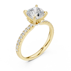 1.27 CT Cushion Cut Diamond Marquise Side Stone Engagement Ring