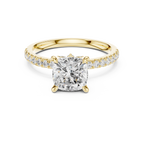 1.27 CT Cushion Cut Diamond Marquise Side Stone Engagement Ring