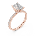 1.31 CT Emerald Cut Diamond Marquise Side Stone Engagement Ring