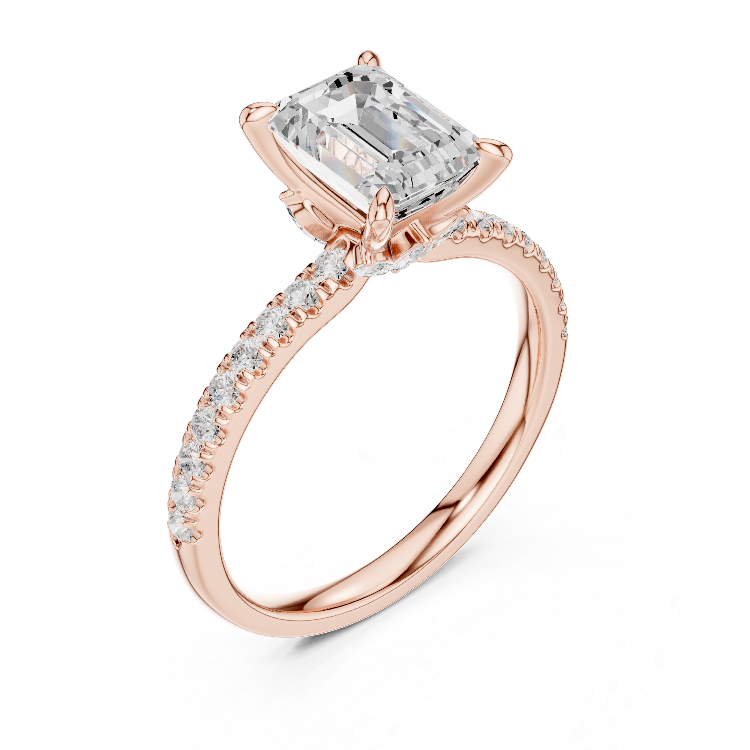 1.31 CT Emerald Cut Diamond Marquise Side Stone Engagement Ring