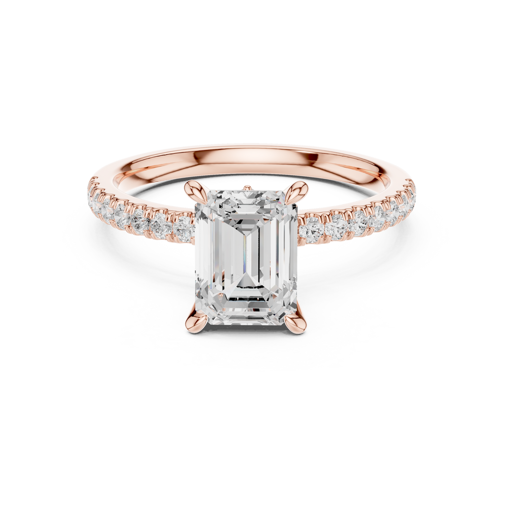 1.31 CT Emerald Cut Diamond Marquise Side Stone Engagement Ring
