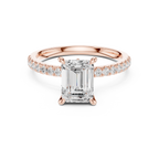 1.31 CT Emerald Cut Diamond Marquise Side Stone Engagement Ring