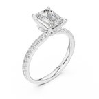 1.31 CT Emerald Cut Diamond Marquise Side Stone Engagement Ring
