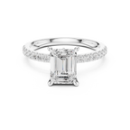 1.31 CT Emerald Cut Diamond Marquise Side Stone Engagement Ring