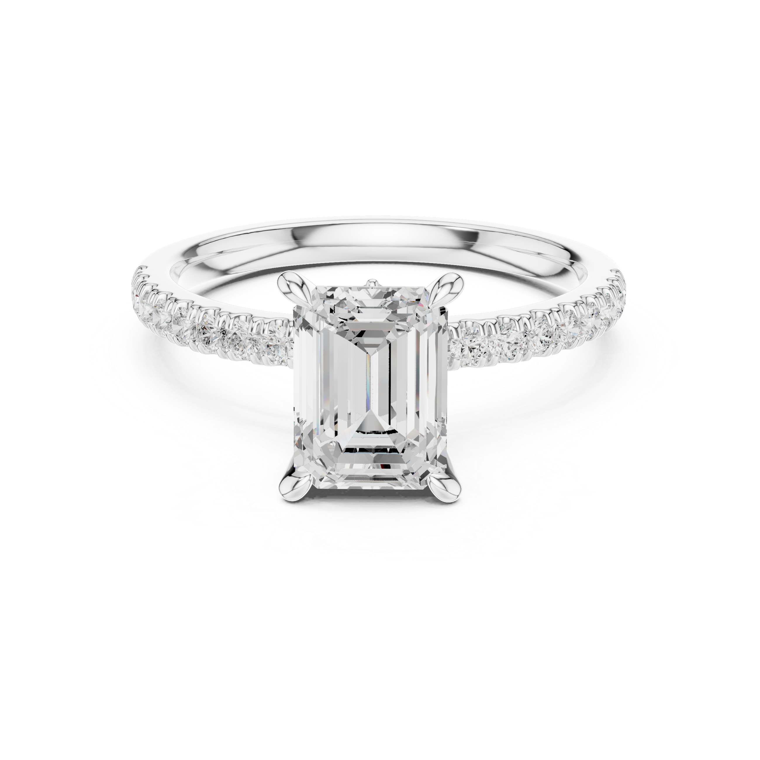 1.31 CT Emerald Cut Diamond Marquise Side Stone Engagement Ring