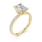 1.31 CT Emerald Cut Diamond Marquise Side Stone Engagement Ring