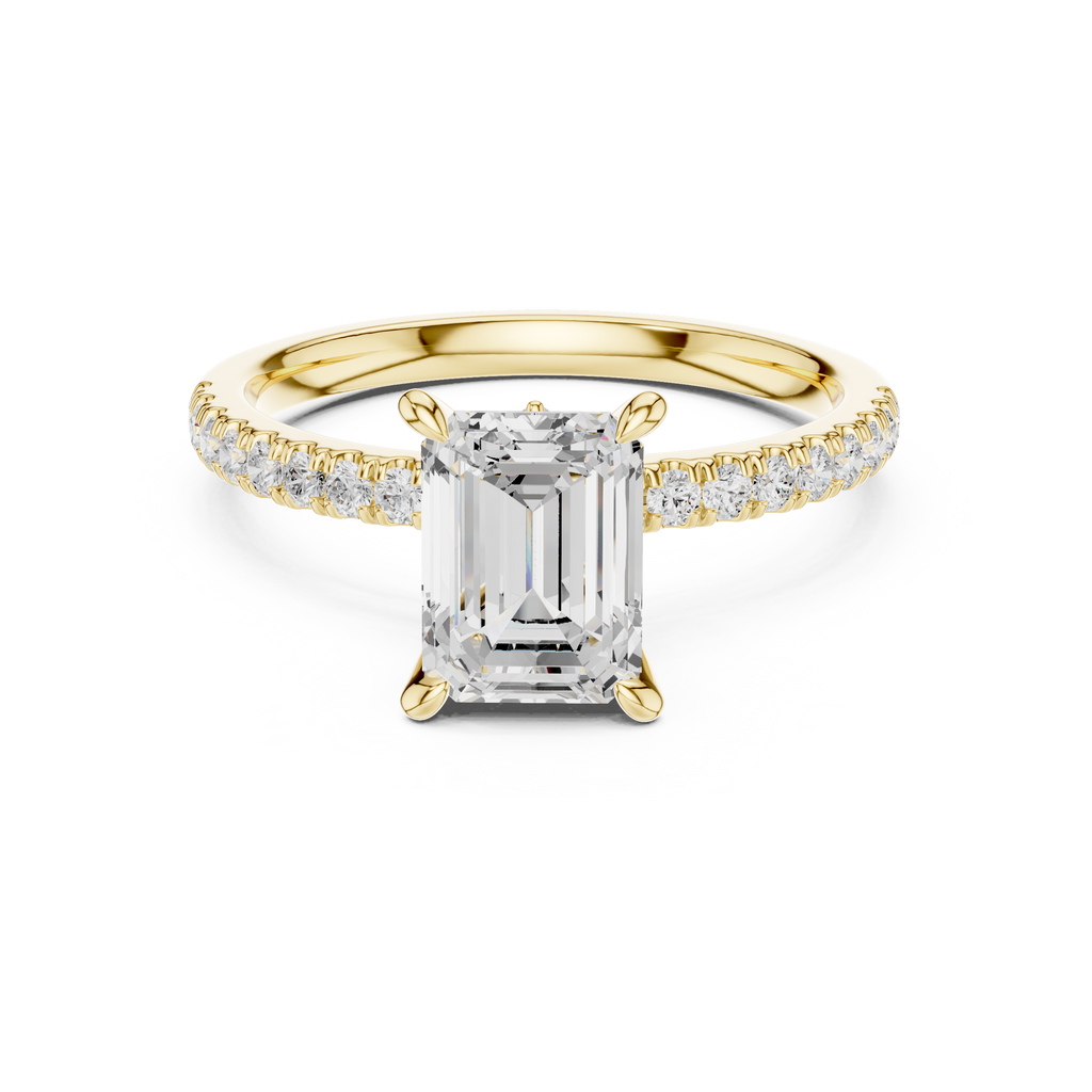 1.31 CT Emerald Cut Diamond Marquise Side Stone Engagement Ring