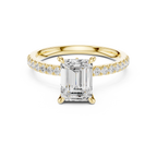 1.31 CT Emerald Cut Diamond Marquise Side Stone Engagement Ring