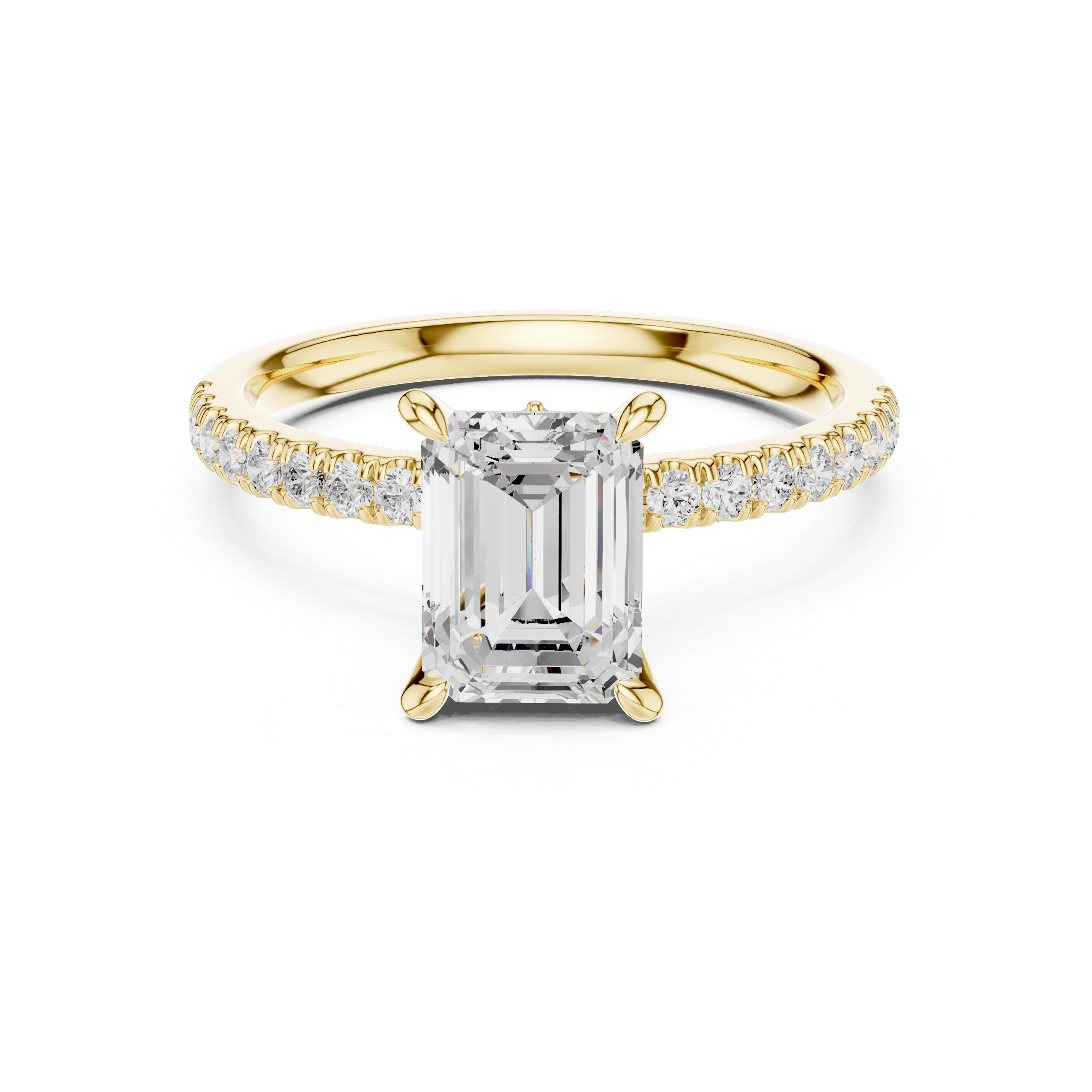 1.31 CT Emerald Cut Diamond Marquise Side Stone Engagement Ring