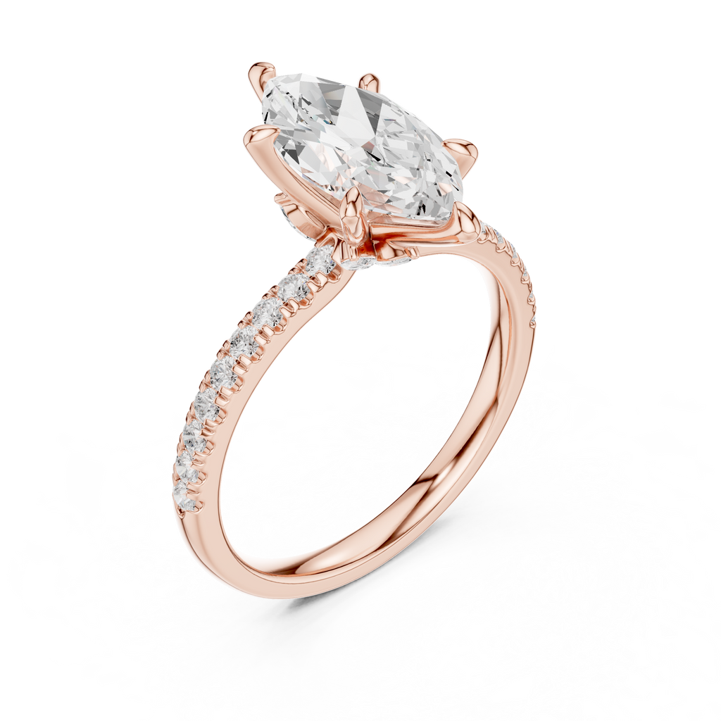 1.50 CT Marquise Cut Diamond Marquise Side Stone Engagement Ring