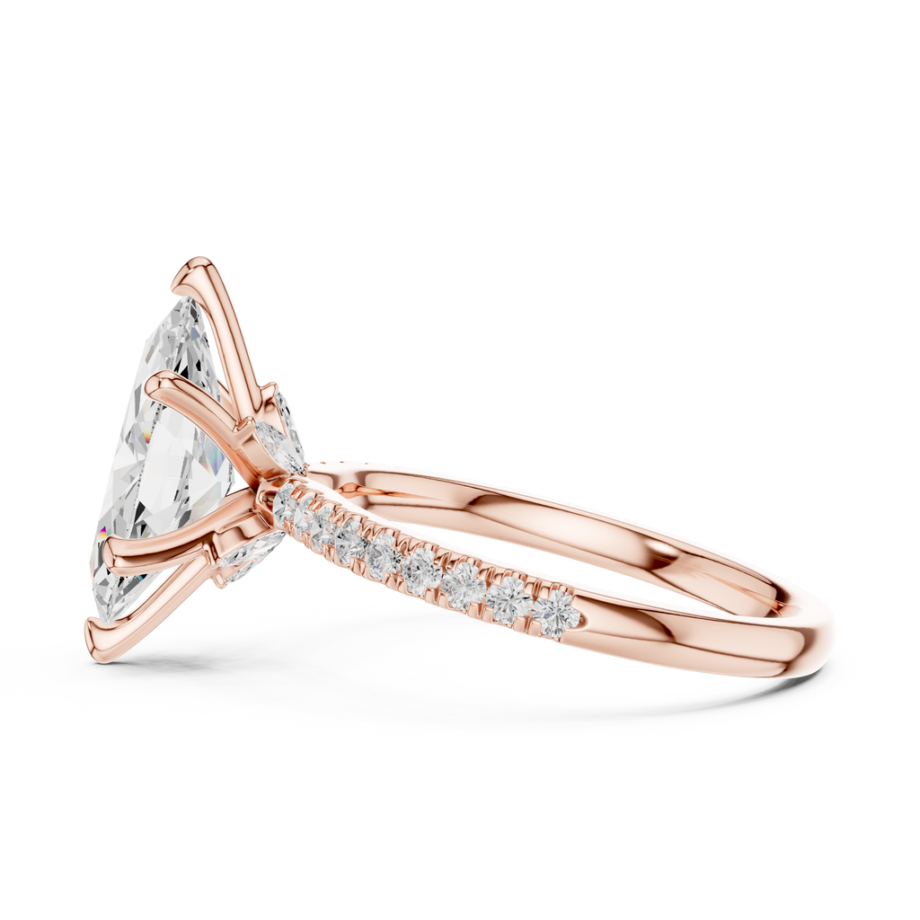1.50 CT Marquise Cut Diamond Marquise Side Stone Engagement Ring