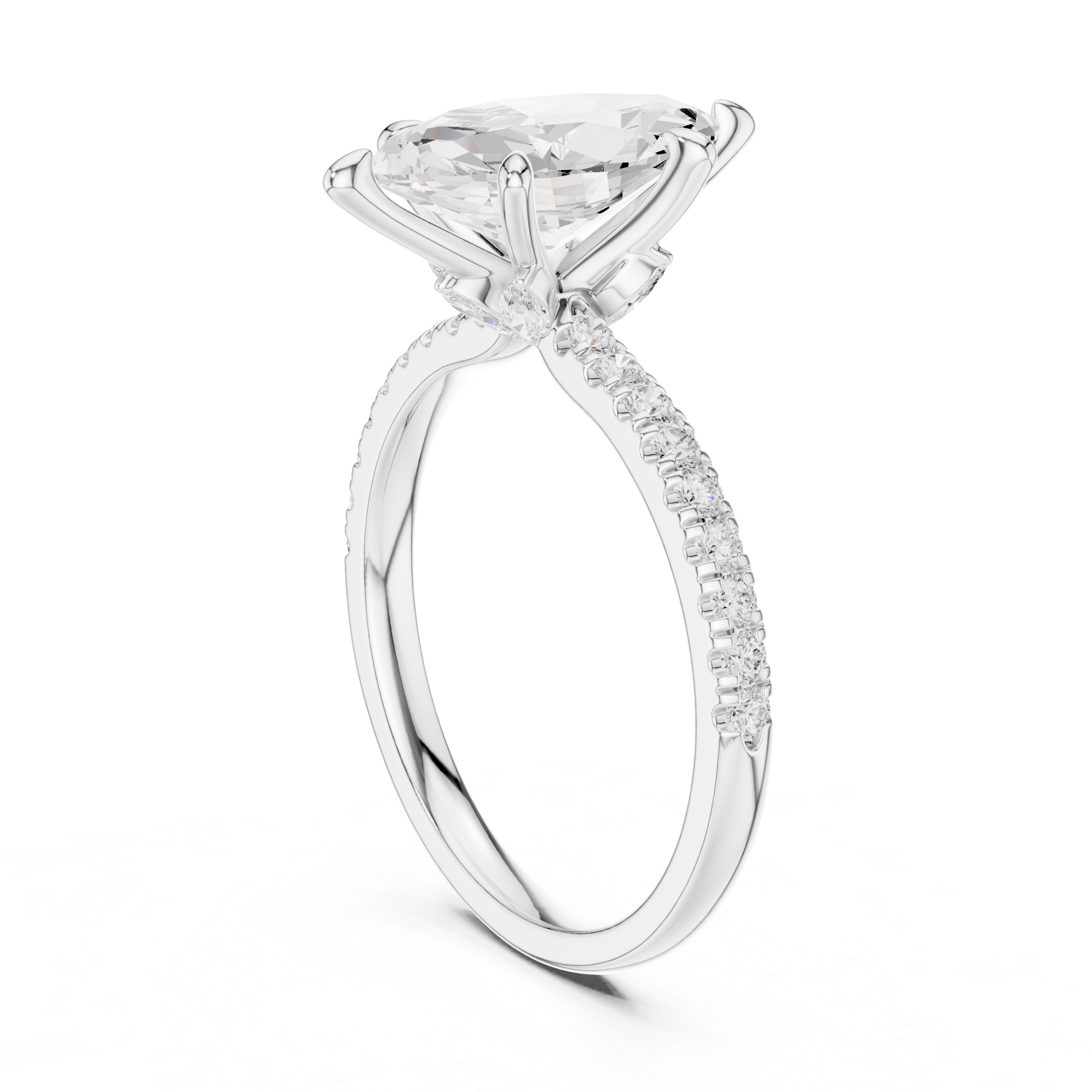1.50 CT Marquise Cut Diamond Marquise Side Stone Engagement Ring