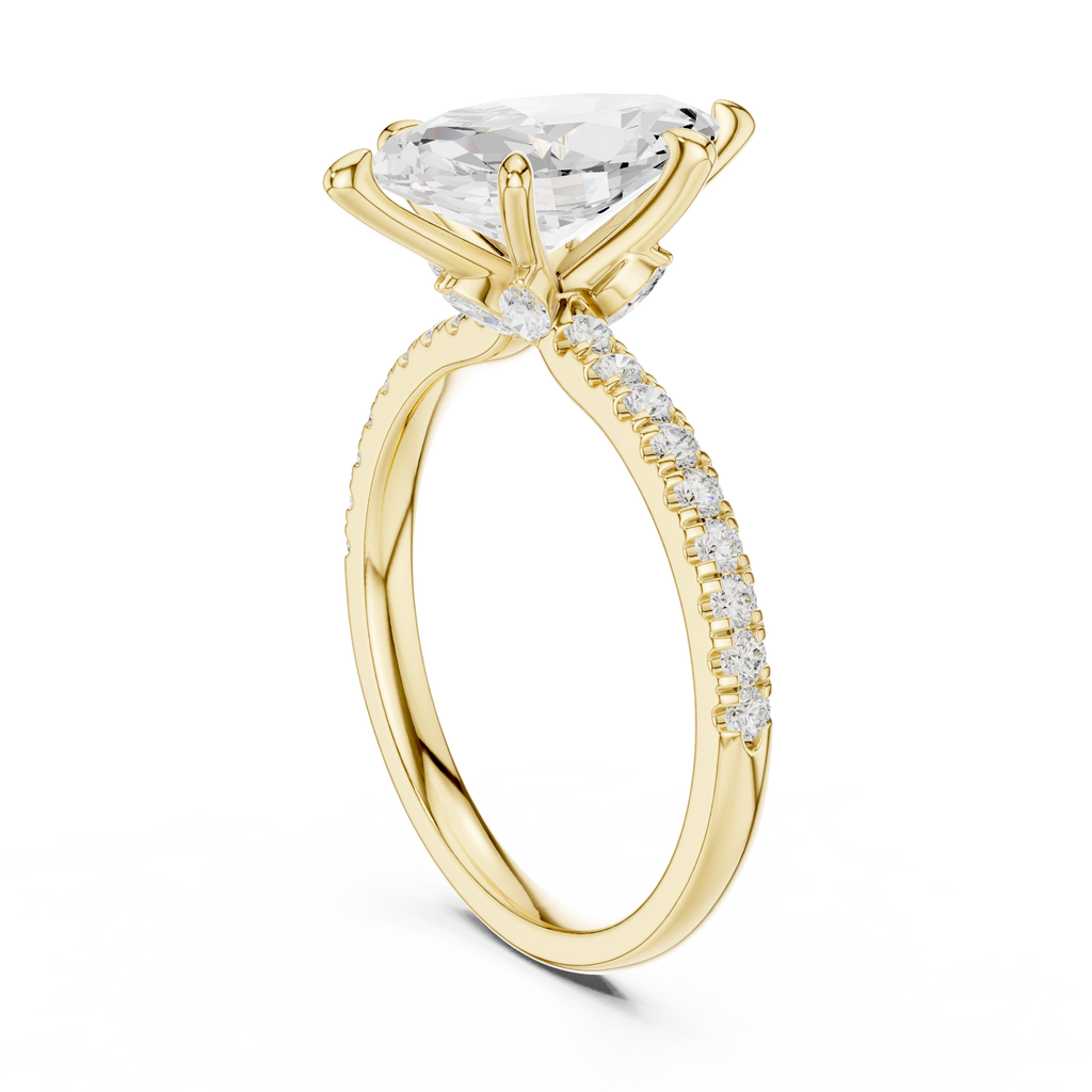 1.50 CT Marquise Cut Diamond Marquise Side Stone Engagement Ring