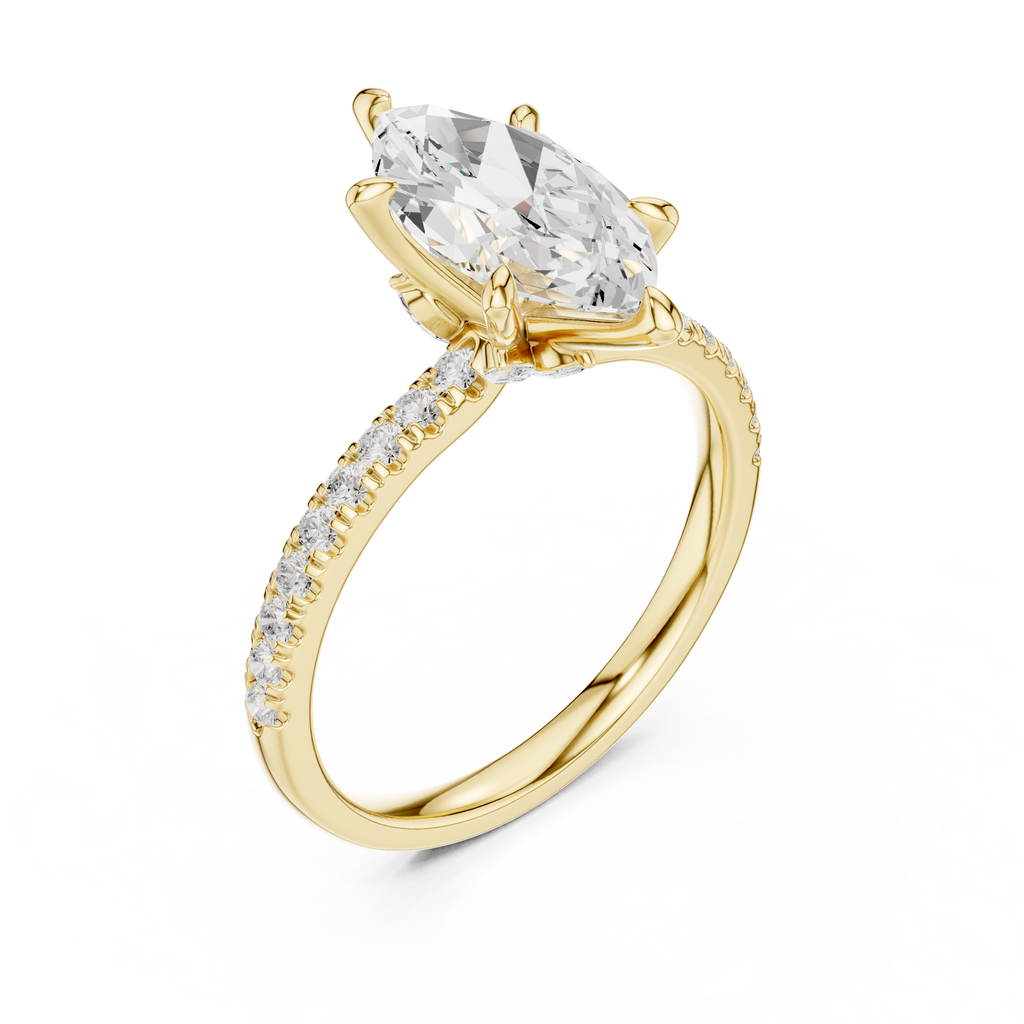 1.50 CT Marquise Cut Diamond Marquise Side Stone Engagement Ring
