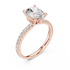 1.36 CT Oval Cut Diamond Marquise Side Stone Engagement Ring