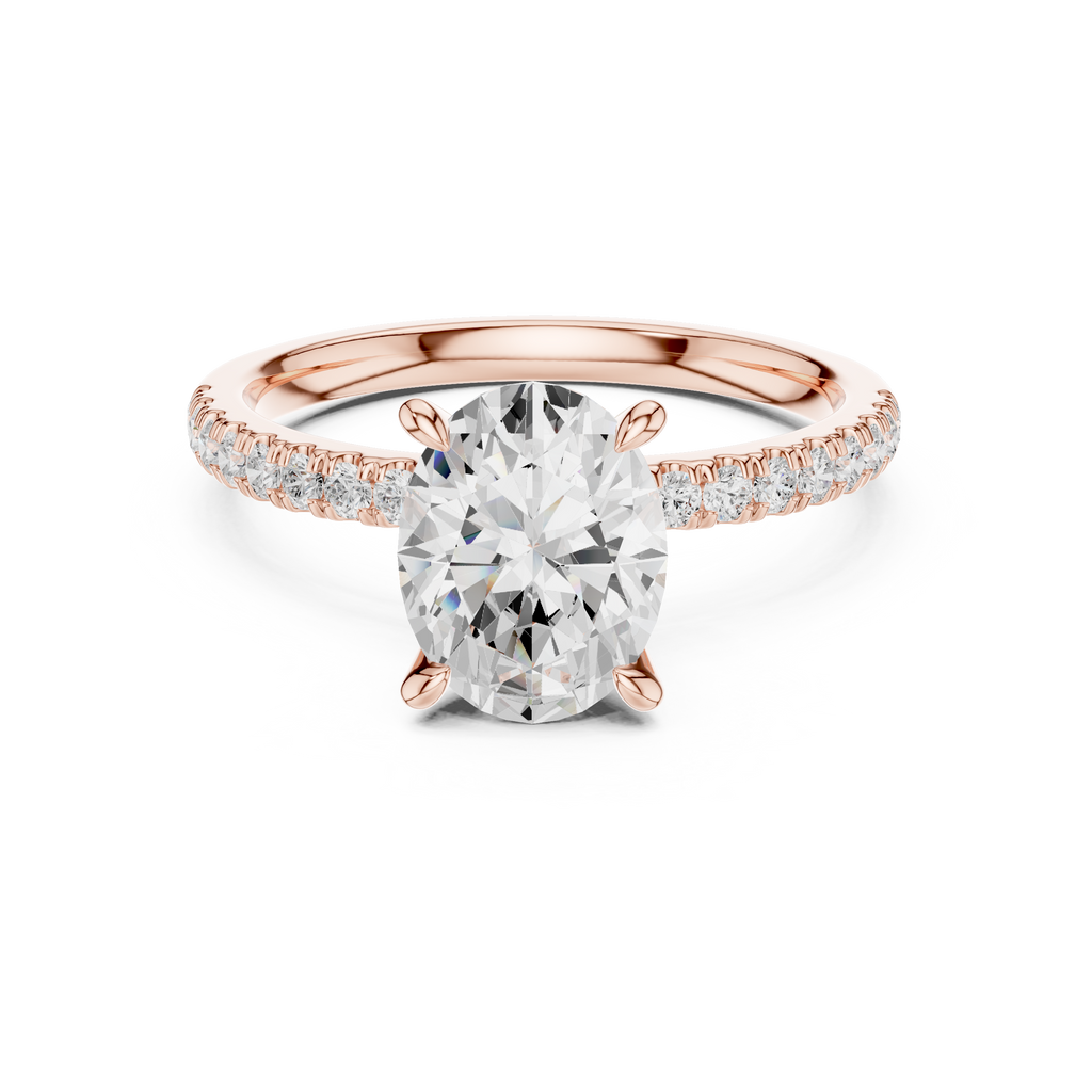 1.36 CT Oval Cut Diamond Marquise Side Stone Engagement Ring
