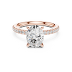 1.36 CT Oval Cut Diamond Marquise Side Stone Engagement Ring