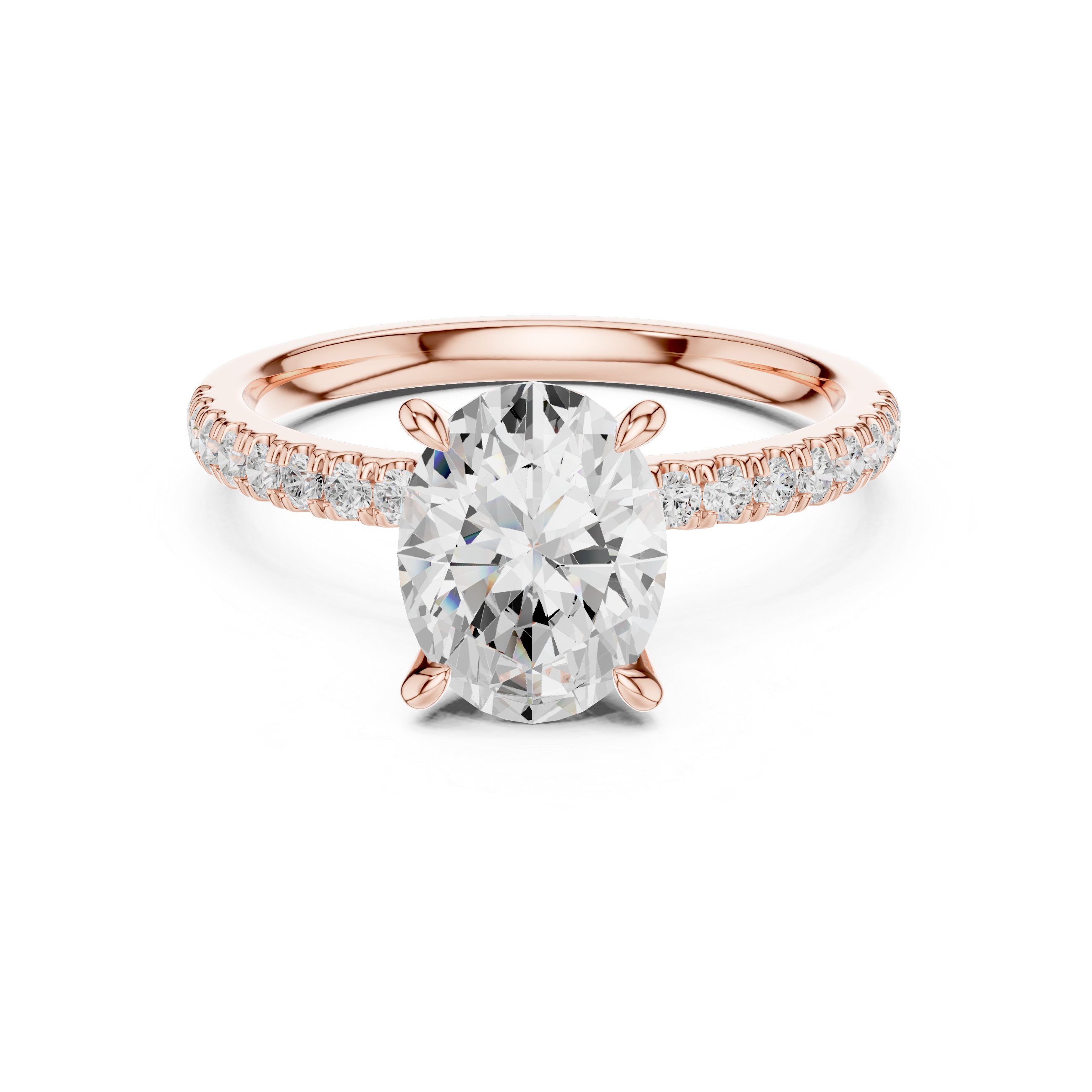 1.36 CT Oval Cut Diamond Marquise Side Stone Engagement Ring
