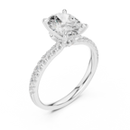1.36 CT Oval Cut Diamond Marquise Side Stone Engagement Ring