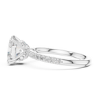 1.36 CT Oval Cut Diamond Marquise Side Stone Engagement Ring