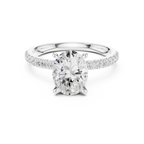 1.36 CT Oval Cut Diamond Marquise Side Stone Engagement Ring
