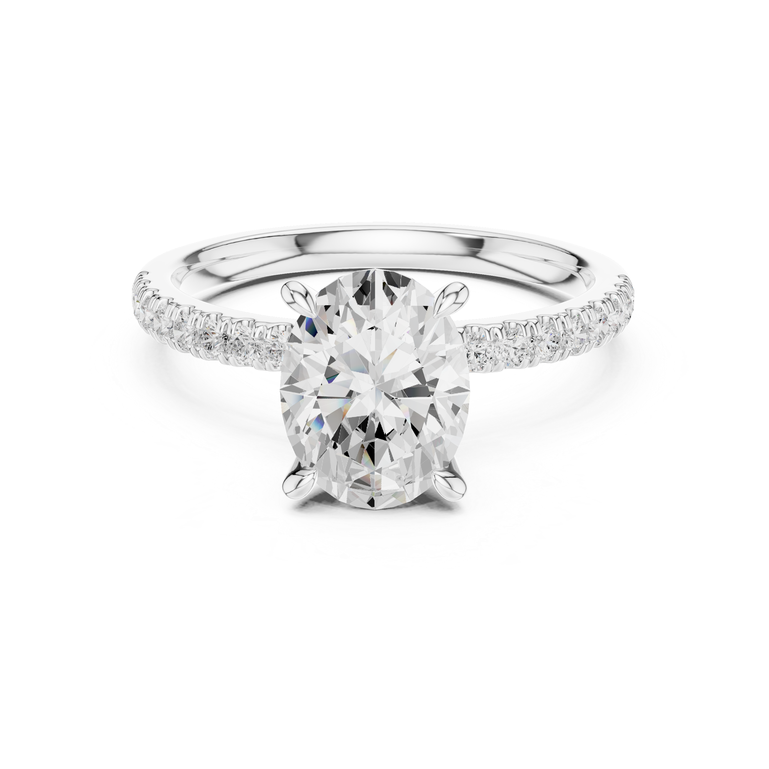 1.36 CT Oval Cut Diamond Marquise Side Stone Engagement Ring