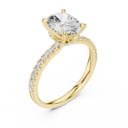 1.36 CT Oval Cut Diamond Marquise Side Stone Engagement Ring