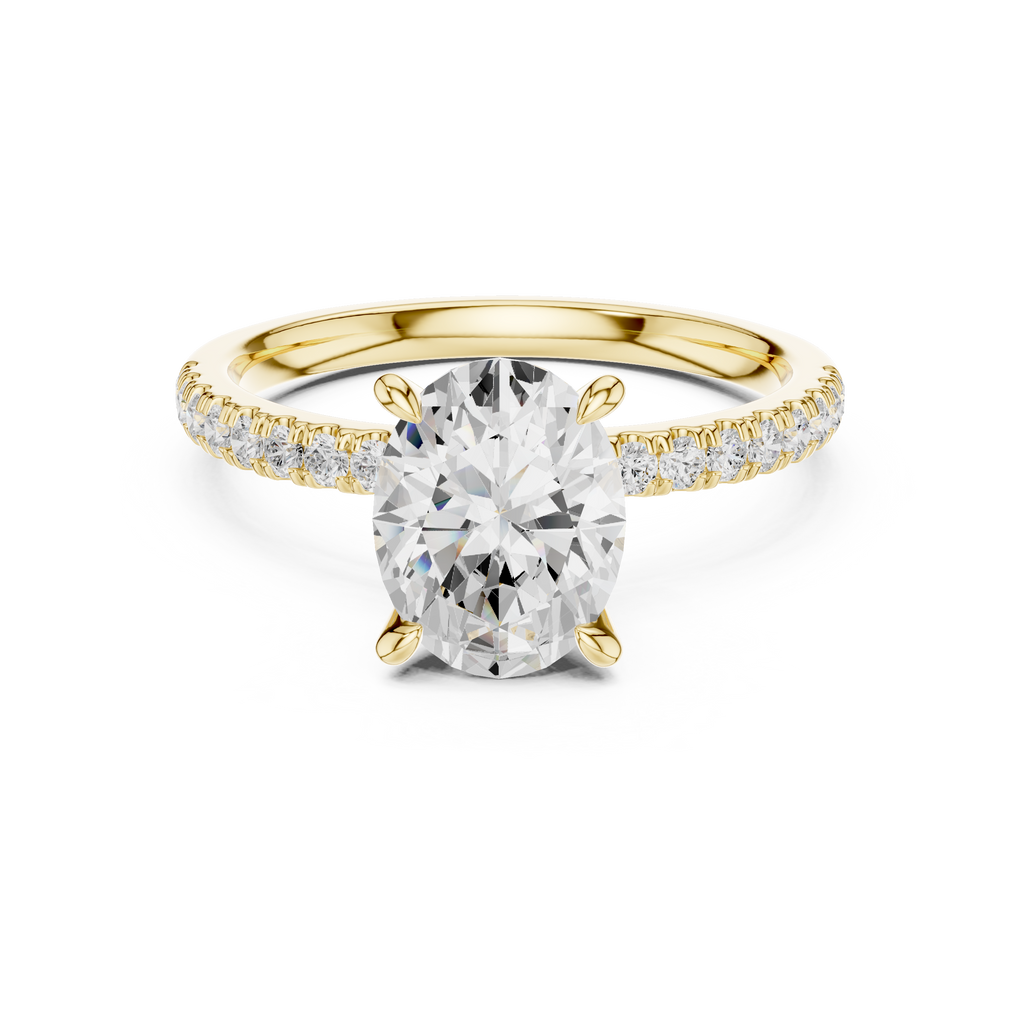 1.36 CT Oval Cut Diamond Marquise Side Stone Engagement Ring