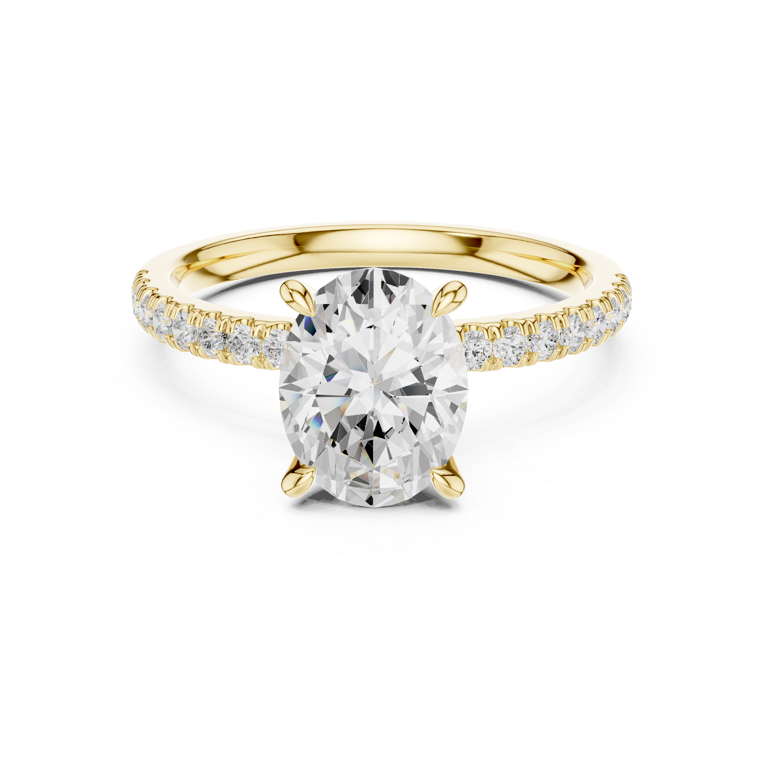 1.36 CT Oval Cut Diamond Marquise Side Stone Engagement Ring