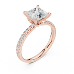 1.72 CT Princess Cut Diamond Marquise Side Stone Engagement Ring