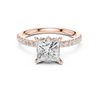 1.72 CT Princess Cut Diamond Marquise Side Stone Engagement Ring