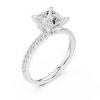 1.72 CT Princess Cut Diamond Marquise Side Stone Engagement Ring