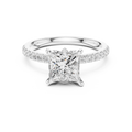 1.72 CT Princess Cut Diamond Marquise Side Stone Engagement Ring