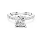 1.72 CT Princess Cut Diamond Marquise Side Stone Engagement Ring
