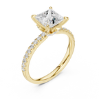 1.72 CT Princess Cut Diamond Marquise Side Stone Engagement Ring