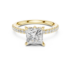 1.72 CT Princess Cut Diamond Marquise Side Stone Engagement Ring